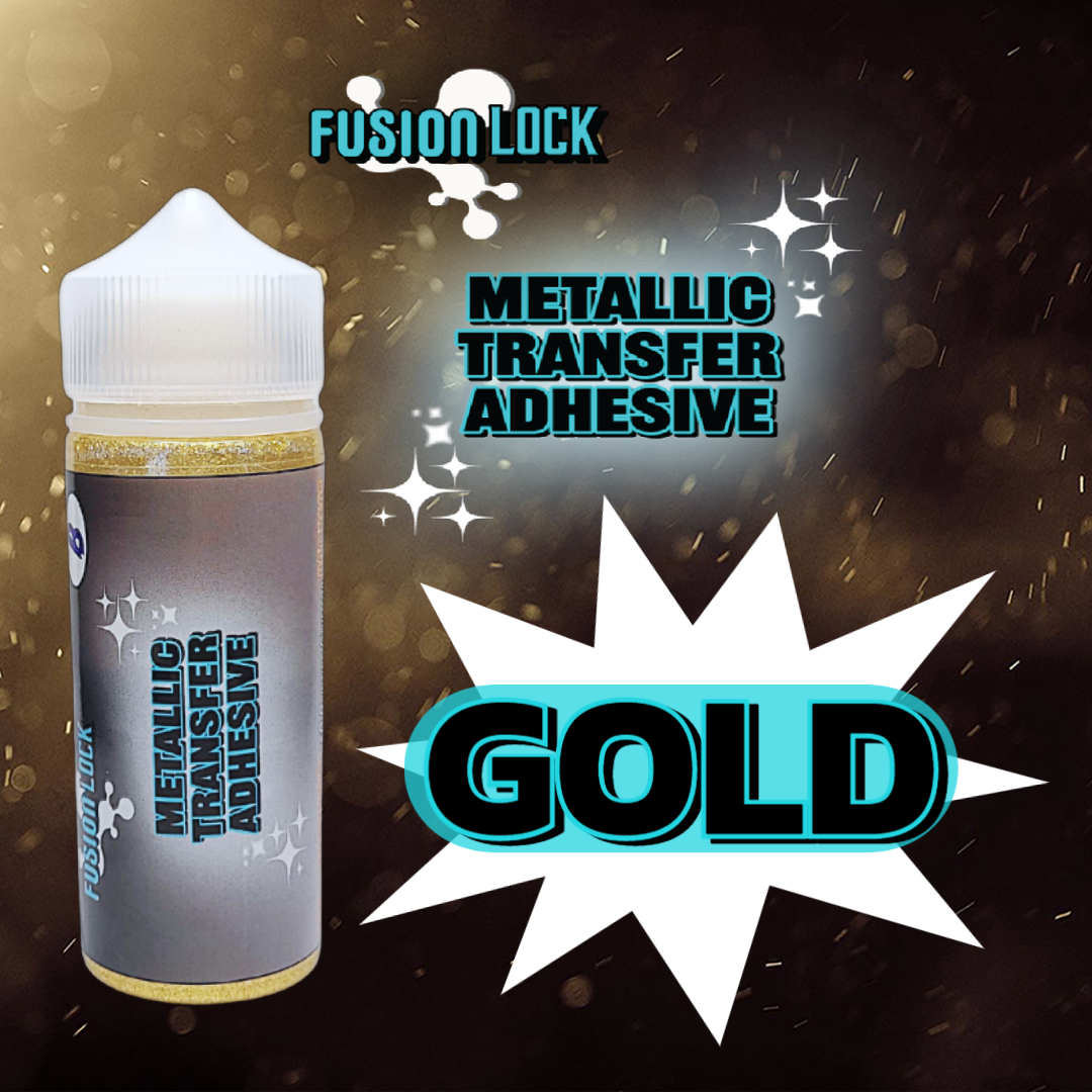 FusionLock Metallic Transfer Adhesive 120mL (Gold)  -  *bottle w/ brush & knife only*  -  Pigmented Transfer Adhesive Film for 3D Printers
