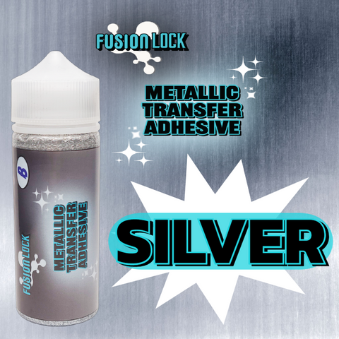 FusionLock Metallic Transfer Adhesive 120mL (Silver)  -  *bottle w/ brush & knife only*  -  Pigmented Transfer Adhesive Film for 3D Printers
