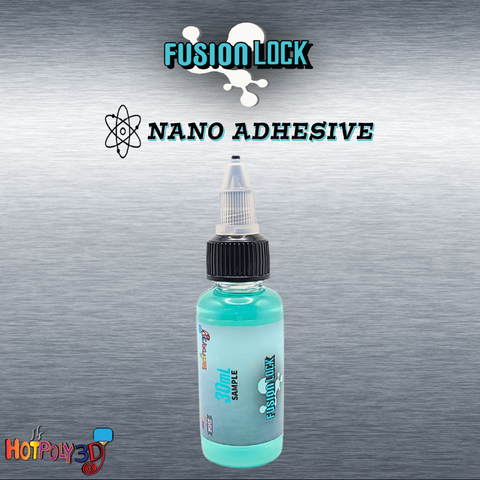FusionLock Nano Adhesive 30mL Sample Size (Drip & Brush)  - High Temperature 3D Printing Glue for Hot Beds  - Fast Application - Wide Application Brush