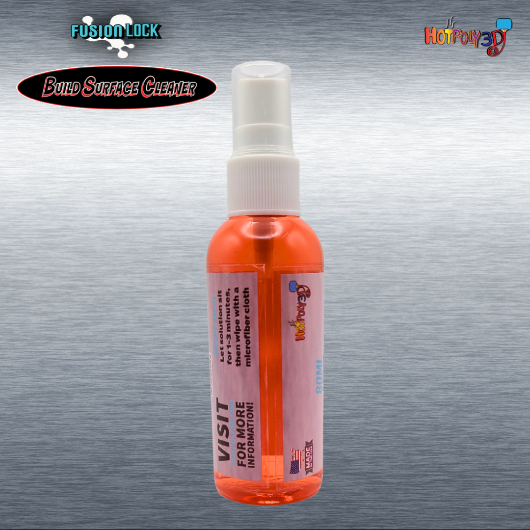 FusionLock Build Surface Cleaner 80ml Spray Bottle - Powerful Solvent Degreaser for 3D Printer Build Surfaces | Give Your Build Surface a Proper Refresh | Promotes Adhesion