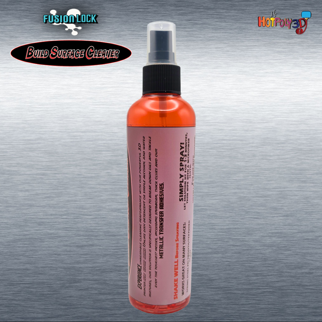 FusionLock Build Surface Cleaner 250ml Spray Bottle - Powerful Solvent Degreaser for 3D Printer Build Surfaces | Give Your Build Surface a Proper Refresh | Promotes Adhesion